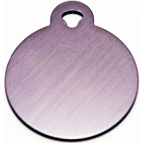 Engraved Large Silver Circle Dog Tag - Cat Tag